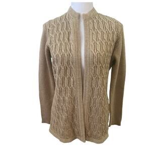 Vintage British Colony of Hong Kong Gold Handmade Wool Blend Sweater  M​